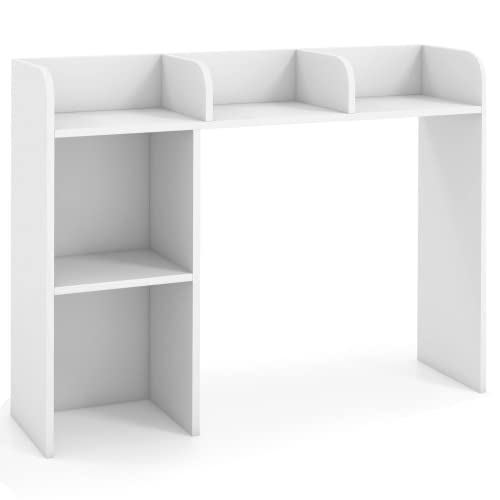 Giantex Schreibtisch mit 5 Schubladen im modernen Stil, Schreibtisch mit Bücherregal, einfach zu montieren, 94 x 25 x 74 cm, 2 Farben (weiß) von GIANTEX