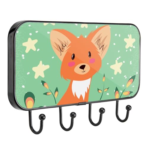 GIAPB Klebehaken Handtuchhaken Wandhaken für Badezimmer Küche Schlafzimmer,Cartoon Tiere Fuchs Muster von GIAPB