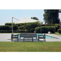 Quadratischer Sonnenschirm 3x3 m mit seitlichem Mast aus Turteltaube Farbe Aluminium Aluminium von GIARDINO