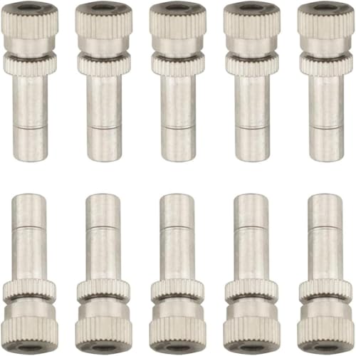 10 Stück Silberne Nebeldüsen, Zerstäubungssprüher, Nebeldüsen, Nebeldüsen for Außenkühlsysteme, Garten, Befeuchtung, Landschaftsbau, Staubkontrolle(0.2mm) von GIAYEU