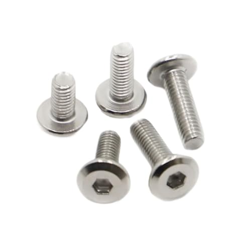 Schrankverbindungsschrauben, 5/10/20 Stück, Edelstahl 304, großer Sechskant, Innensechskant, Flachkopf, Möbelnietschraube, Verbindungsschraube M3/4/5/6/8(M5 10pcs,30mm) von GIAYEU