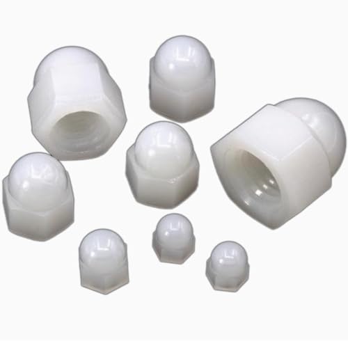 Schraubenbolzen-Abdeckkappen, 50 Stück Kunststoff-Abdeckkappen for Sechskantmutternbolzen, Sechskant-Schraubenmutter-Kuppelschutzkappe(White,M3) von GIAYEU
