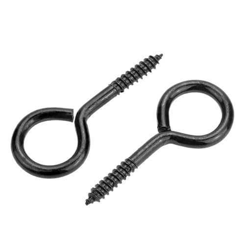 Wandanker-Expansionsbolzen, 5–50 Stück Schraubösenhaken, robuste, schwarz verzinkte Metall-Kleinösenschrauben for Aufhängen von Lichtern, DIY-Schmuck(No.2 50pcs) von GIAYEU