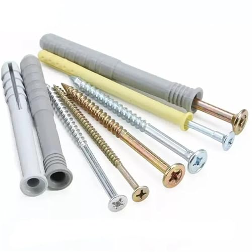 Wandanker-Expansionsbolzen, M6/8/10 gerippter Kunststoffanker, Wand-Kunststoff-Expansionsrohr-Wanddübel for selbstschneidende Schrauben(M8x80(2pcs)) von GIAYEU