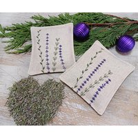 Reine Baumwolle Bestickte Lavendelsäckchen Aus Unserer Lavendelernte, Lavendel-Toile-Säckchen. Lavendel Sachet Geschenke, Taschen Sets von GIApillow