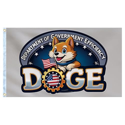 GIB Doge D.O.G.E. Department of Government Efficiency Flags 3x5 FT, 100D Polyester Thickened Flag with Double-Line Locking Edge and Brass Grommets von GIB cleaningtool