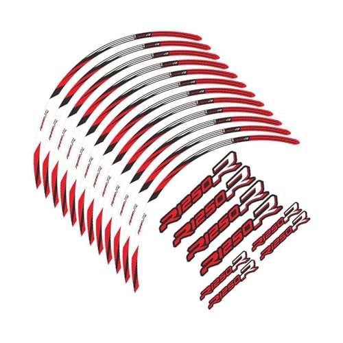 GIBOH Motorradaufkleber Für BMW R 1250R R1250R R 1250 R 2019 2020-2023 Motorrad-Radaufkleber, Reflektierende Aufkleber, Felgenstreifen (Color : Rosso) von GIBOH