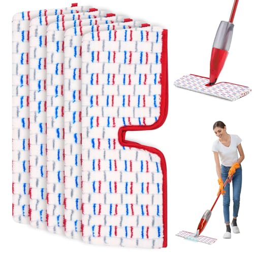 5 Stück Mop Pads Kompatibel mit Vileda 1-2 Spraymax Sprühwischer, Wiederverwendbar Ersatzbezug Kompatibel mit Vileda Bodenwischer, Waschbarer Wischbezug Mop Microfaser für Alle Hartböden von GIBOHOM