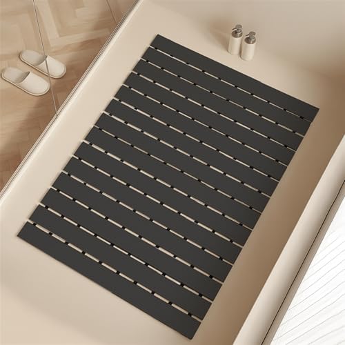 GIBZ Badematte rutschfest, Schnelltrocknend Duschmatte Waschbar, Faltbar Badvorleger für Badezimmer, Dusche, Badewanne, Küche, Schwarz, 61 x 43 cm GIBZ Badematte rutschfest, Schnelltrocknend Duschmatte Waschbar, Faltbar Badvorleger für Badezimmer, Dusche, Badewanne, Küche, Schwarz, 61 x 43 cm von GIBZ