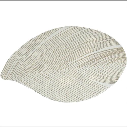 GIBZ Fußmatte in Blattform Saugfähiger Teppich Moderne Kurzflor Weiche Matte für Eingangsbereich Badezimmer, Weiß, 40x60cm von GIBZ