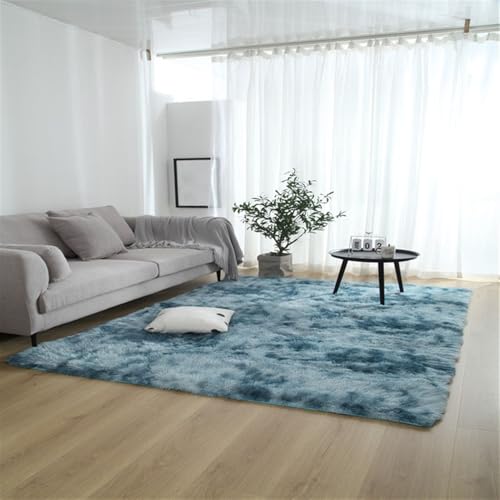 GIBZ Hochflor Teppich, Flauschiger Weiche Teppiche Waschbar, Anti-Rutsch Extra Große Carpet Deko für Wohnzimmer Schlafzimmer, Blau, 100 x 200 cm GIBZ Hochflor Teppich, Flauschiger Weiche Teppiche Waschbar, Anti-Rutsch Extra Große Carpet Deko für Wohnzimmer Schlafzimmer, Blau, 100 x 200 cm von GIBZ