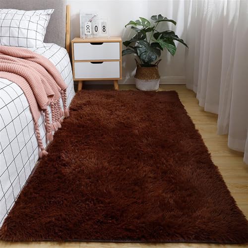 GIBZ Langhaar Teppich Flauschig Rechteckiger rutschfest Waschbar Teppiche für Schlafzimmer Wohnzimmer Dunkel Braun 60x90cm GIBZ Langhaar Teppich Flauschig Rechteckiger rutschfest Waschbar Teppiche für Schlafzimmer Wohnzimmer Dunkel Braun 60x90cm von GIBZ