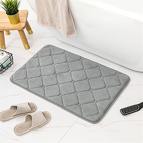 GIBZ Memory Foam Badematte rutschfeste Absorbent Badteppiche für Badezimmer Dusch Maschinenwaschbar als Set Kombinierbar, Grau, 50x80cm von GIBZ