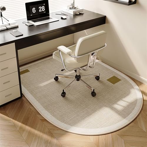 GIBZ Ovale Bürostuhl Unterlage für Hartböden Solide Bodenschutzmatte Matten für Schreibtischstuhl für Zuhause Bodenschutz Bodenmatte Schreibtischstuhl Parkett Stil 7 100x120cm von GIBZ