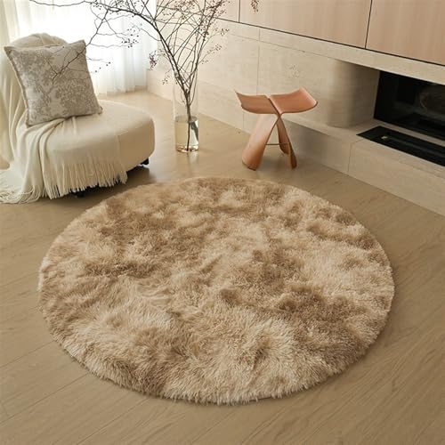 GIBZ Runder Teppich mit Farbverlauf aus Langhaar Einfarbig rutschfest Teppiche für Schlafzimmer Wohnzimmer Mehrfarbig 4 80cm GIBZ Runder Teppich mit Farbverlauf aus Langhaar Einfarbig rutschfest Teppiche für Schlafzimmer Wohnzimmer Mehrfarbig 4 80cm von GIBZ
