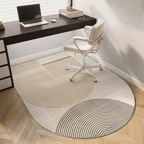 GIBZ Schreibtischstuhl Matte Gaming für Hartböden Bürostuhl Unterlage Braun Moderner Minimalistischer Stil Bodenschutzmatte Bogenform Stil 1 60x120cm von GIBZ