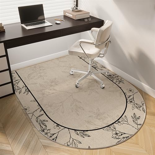 GIBZ Schreibtischstuhl Matte Gaming für Hartböden Bürostuhl Unterlage Braun Moderner Minimalistischer Stil Bodenschutzmatte Bogenform Stil 2 60x120cm von GIBZ