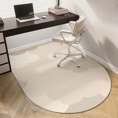 GIBZ Schreibtischstuhl Matte Gaming für Hartböden Bürostuhl Unterlage Braun Moderner Minimalistischer Stil Bodenschutzmatte Bogenform Stil 5 80x120cm von GIBZ