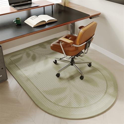 GIBZ Schreibtischstuhl Matte Teppich für Hartböden Bürostuhl Unterlage Künstlerischer Stil Bodenschutzmatte Bogenform GrüN 2 120x140cm von GIBZ