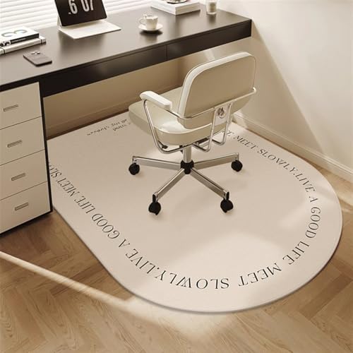 GIBZ Schreibtischstuhl Unterlage Teppichboden für Hartböden Bürostuhl Unterlage Helle Minimalistische Geometrie Bodenschutzmatte Bogenform Stil 4 60x120cm von GIBZ