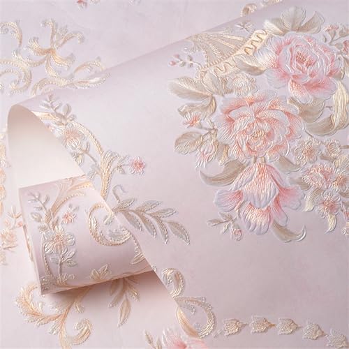 GIBZ Selbstklebende Tapete Abwaschbar 3D Weinlese Blumen Klebefolie Wand Selbstklebend Folie Bunt Rustikal Moderne vlies Tapeten Wandtapete Rosa 0.53x5m GIBZ Selbstklebende Tapete Abwaschbar 3D Weinlese Blumen Klebefolie Wand Selbstklebend Folie Bunt Rustikal Moderne vlies Tapeten Wandtapete Rosa 0.53x5m von GIBZ