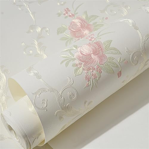 GIBZ Selbstklebende Tapete Abwaschbar 3D Weinlese Blumen Klebefolie Wand Selbstklebend Folie Bunt Rustikal Moderne vlies Tapeten Wandtapete Weiß 0.53x5m GIBZ Selbstklebende Tapete Abwaschbar 3D Weinlese Blumen Klebefolie Wand Selbstklebend Folie Bunt Rustikal Moderne vlies Tapeten Wandtapete Weiß 0.53x5m von GIBZ