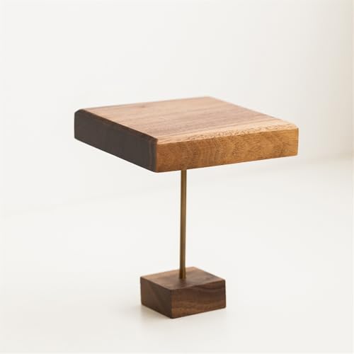 GIBZ Serviertablett Holz Quadrat, Deko Tablett Organizer mit Füßen rutschfest, Kosmetiktablett für Schlafzimmer, Badezimmer, Braun, 10 x 10 x 12 cm von GIBZ