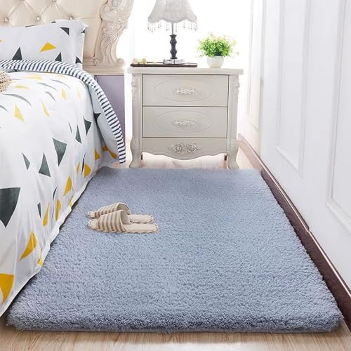 GIBZ Sherpa Plüsch Teppiche, Weicher und Warmer Teppich für das Wohnzimmer, Zottelige Kunstfellmatte für das Schlafzimmer, Grau, 80x160cm GIBZ Sherpa Plüsch Teppiche, Weicher und Warmer Teppich für das Wohnzimmer, Zottelige Kunstfellmatte für das Schlafzimmer, Grau, 80x160cm von GIBZ