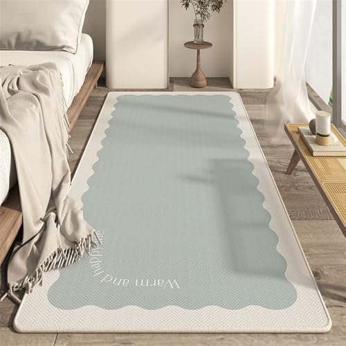 GIBZ Teppich Wohnzimmer, Anti-Rutsch Teppiche Waschbarer, Moderner Weiche Carpet für Schlafzimmer, Kinderzimmer, Badezimmer, Blau, 120 x 140 cm von GIBZ
