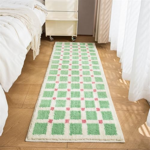 GIBZ Teppich Wohnzimmer Weiche Kurzflor Shaggy Teppiche, rutschfest Matte für Schlafzimmer Kinderzimmer Küche Badezimmer Flur, Grün, 40 x 60 cm von GIBZ