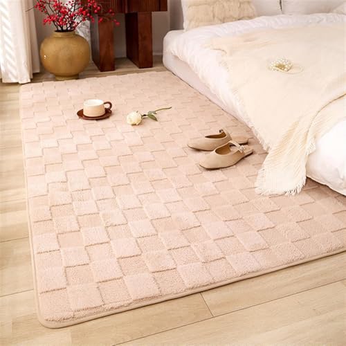 GIBZ Teppiche Kurzhaar Rechteckiger Block Schachbrettartiger Teppich für Schlafzimmer Wohnzimmer rutschfest Khaki 91x152cm GIBZ Teppiche Kurzhaar Rechteckiger Block Schachbrettartiger Teppich für Schlafzimmer Wohnzimmer rutschfest Khaki 91x152cm von GIBZ