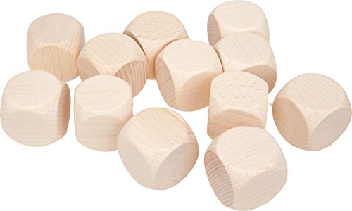 GICO 12 Stück Blankowürfel - Holzwürfel - Gebetswürfel - Bastelwürfel (25 mm) - 5968 von GICO