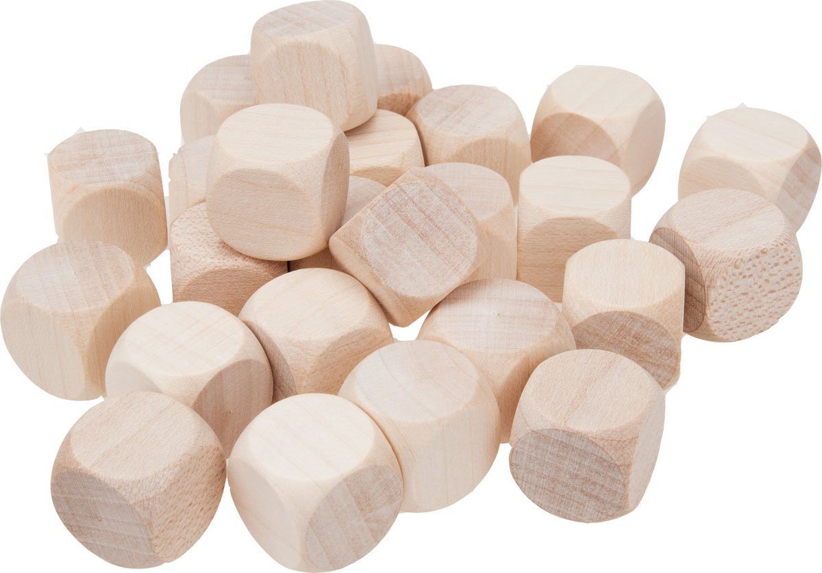 GICO Bastelperlen 25 x Gico Blankowürfel Holzwürfel blanko 20 mm natur 5966 von GICO