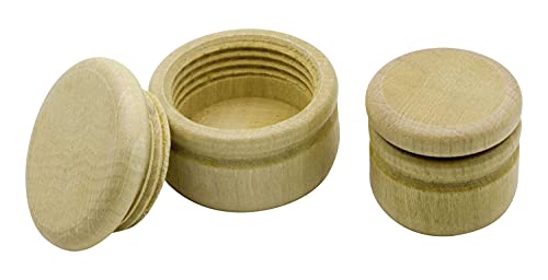 Döschen aus Holz mit Deckel neutral mit Schraubverschluss zum selber gestalten, Holzdose Natur (2er Set) 7000-7002 von GICO