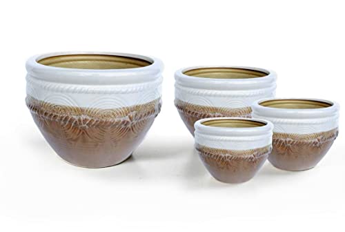 GICOS IMPORT EXPORT SRL Cachepot Keramik 4 Stück Band 819131 von GICOS IMPORT EXPORT SRL