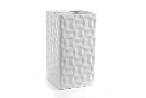 GICOS IMPORT EXPORT SRL L.CRE 83078 Vase weiß quadratisch 15 x 15 x 27 cm von GICOS IMPORT EXPORT SRL