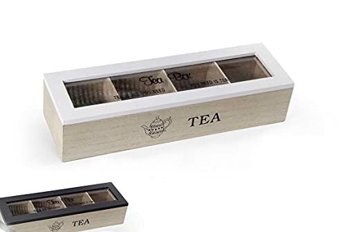 GICOS IMPORT EXPORT SRL MOG-813368 Aufbewahrungsbox aus Holz, 33 x 10 x 7 cm, Motiv: Tea Shabby Chic, verschiedene Farben von GICOS IMPORT EXPORT SRL