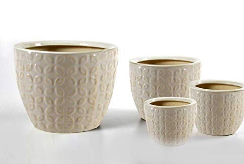 Gicos Cachepot Keramik 4 Stück TDS Beige 757389 von Gicos