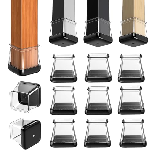 Stuhlbeingleiter für Teppiche, quadratische Stuhlgleiter, Möbelbeinschoner, Teppichschoner, Tischfüße, Becher, Kunststoff-Möbelgleiter, perfekte Lösung für Teppiche oder Teppiche, 28 Stück Stuhlbeingleiter für Teppiche, quadratische Stuhlgleiter, Möbelbeinschoner, Teppichschoner, Tischfüße, Becher, Kunststoff-Möbelgleiter, perfekte Lösung für Teppiche oder Teppiche, 28 Stück von GICUNK