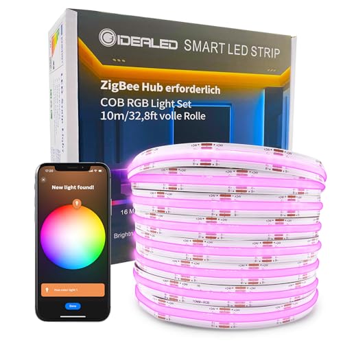 DC24V Smart ZigBee RGB COB LED Streifen 10m Kit kompatibler mit ZigBee Hub Bridge,Tuya Gateway und Echo Plus,APP/Alexa Sprachsteuerung Farbwechselnde Dimmbare RGB COB LED Strip Light DC24V Smart ZigBee RGB COB LED Streifen 10m Kit kompatibler mit ZigBee Hub Bridge,Tuya Gateway und Echo Plus,APP/Alexa Sprachsteuerung Farbwechselnde Dimmbare RGB COB LED Strip Light von GIDEALED