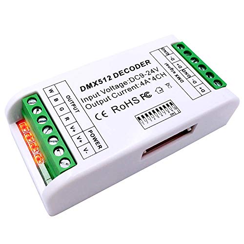 RGBW 4 Kanal DMX Decoder, Mini 16A RGB LED Strip Controller DMX 512 Decoder Dimmer Treiber für LED Strip Modul DC9-24V RGBW 4 Kanal DMX Decoder, Mini 16A RGB LED Strip Controller DMX 512 Decoder Dimmer Treiber für LED Strip Modul DC9-24V von GIDEALED
