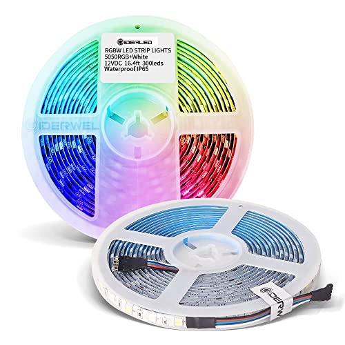 RGBW LED Streifen 5m,DC12V Dimmbar RGB Kaltweiß Mehrfarbiges 300 LEDs SMD5050 Flexible 5 Draht Ambiance Beleuchtung Lightstrip,Nur 16.4ft RGBW LED Strip Lights von GIDEALED
