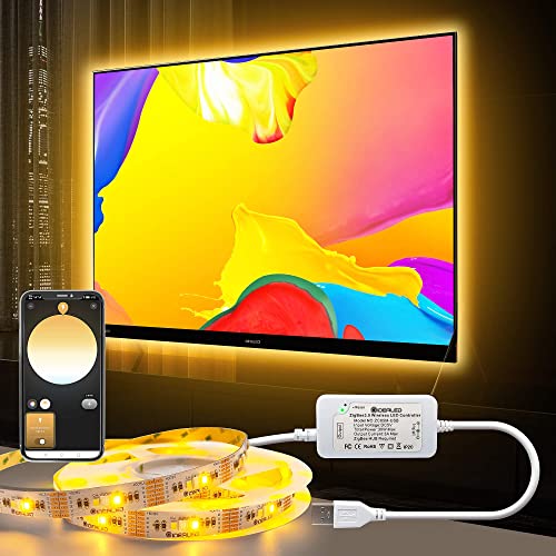 ZigBee 3.0 USB RGBWW LED Streifen Dimmbares Kit,3m Smart TV Hintergrundbeleuchtung Arbeiten Sie mit Hub Bridge Echo Plus,APP/Alexa Sprachsteuerung RGBCCT LED Lights für Ambiance Lighting von GIDEALED