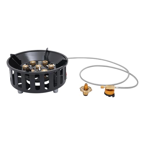 Tragbarer Campingkocher 7 Flammig Mini Gaskocher Camping Stove mit Piezozündung und Adapter, für Outdoor Picknick Trekking Wandern Tragbarer Campingkocher 7 Flammig Mini Gaskocher Camping Stove mit Piezozündung und Adapter, für Outdoor Picknick Trekking Wandern von GIDRLL