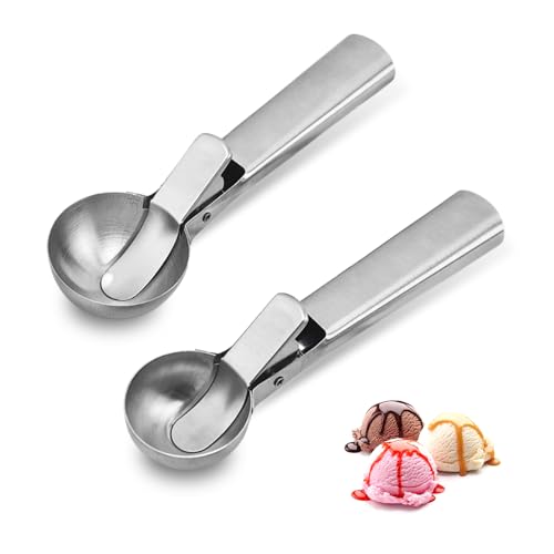 GIDWRIY 2 Stück Eisportionierer Edelstahl,EislöFfel Portionierer,Eiskugelformer,Ice Cream Scoop,Cookie Scoop Set,Keksportionierer,SpeiseeislöFfel,EiscremelöFfel,Eiskugelzange,Keksschaufel für Melone GIDWRIY 2 Stück Eisportionierer Edelstahl,EislöFfel Portionierer,Eiskugelformer,Ice Cream Scoop,Cookie Scoop Set,Keksportionierer,SpeiseeislöFfel,EiscremelöFfel,Eiskugelzange,Keksschaufel für Melone von GIDWRIY
