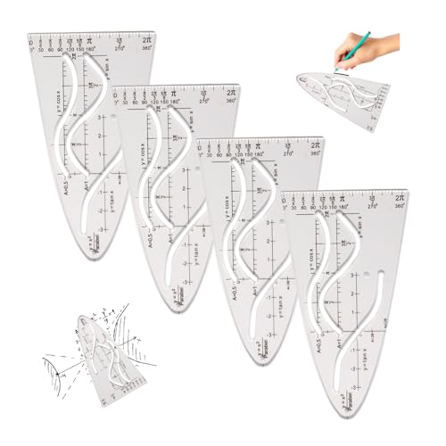 GIDWRIY 4 Stück Parabelschablone Mathe,Geometrie Parabel Lineal Schablone,Kurvenschablone Mathematik,Normalparabel Schablone,Parabel Dreieck,Parabels Zeichenschablone für Studenten Büro Designer GIDWRIY 4 Stück Parabelschablone Mathe,Geometrie Parabel Lineal Schablone,Kurvenschablone Mathematik,Normalparabel Schablone,Parabel Dreieck,Parabels Zeichenschablone für Studenten Büro Designer von GIDWRIY