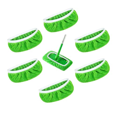 GIDWRIY 6 Stück Bodenwischer Trocken für Swiffer Sweeper Mop,Tücher Trocken für Swiffer Wischer,Mikrofaser Überzug Waschbar,Nasse Bodentücher Wiederverwendbar,Wischmopp Bezug für Reinigung Hartböden von GIDWRIY