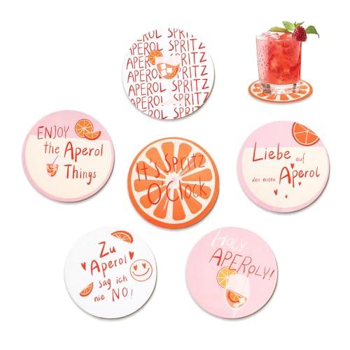 GIDWRIY 6 Stück Untersetzer Gläser Lustig Set,Bierdeckel Untersetzer Getränke,Kaffeeuntersetzer Mit Sprüche,Tischuntersetzer Rund,Tassenuntersetzer,Coasters for Drinks,Tee Untersetzers Whiskygläser von GIDWRIY