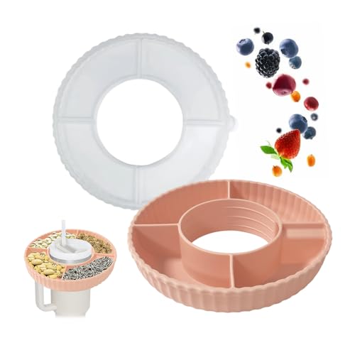 GIDWRIY Snackteller Mit Deckel für Stanley Cup 40oz,Snackschale für Stanley Cup ZubehöR,Snack Cup With Bowl,Wiederverwendbare Snackschale Silikon,Snack Tray Mit 4 Fächern,Snacktablett,Snackbox-Rosa GIDWRIY Snackteller Mit Deckel für Stanley Cup 40oz,Snackschale für Stanley Cup ZubehöR,Snack Cup With Bowl,Wiederverwendbare Snackschale Silikon,Snack Tray Mit 4 Fächern,Snacktablett,Snackbox-Rosa von GIDWRIY