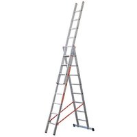 Trade Shop - transformable dreifachleiter 3 elemente aus aluminium mit verlängerung oder bockmodul - 3 x 7 Trauben von GIERRE